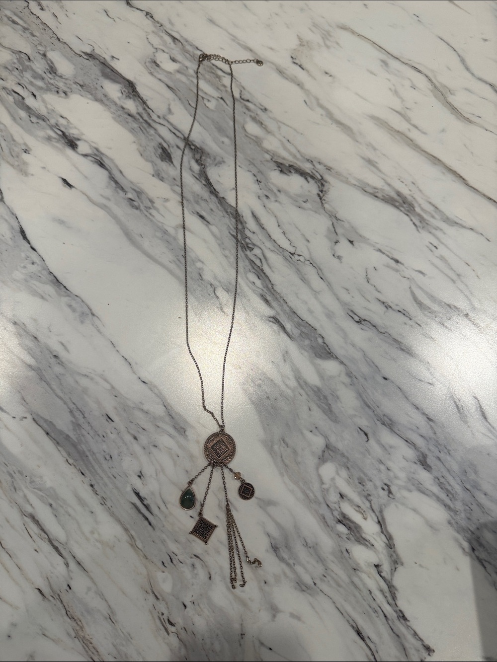 Delicate Multi-Charm Pendant Necklace in Rose Gold